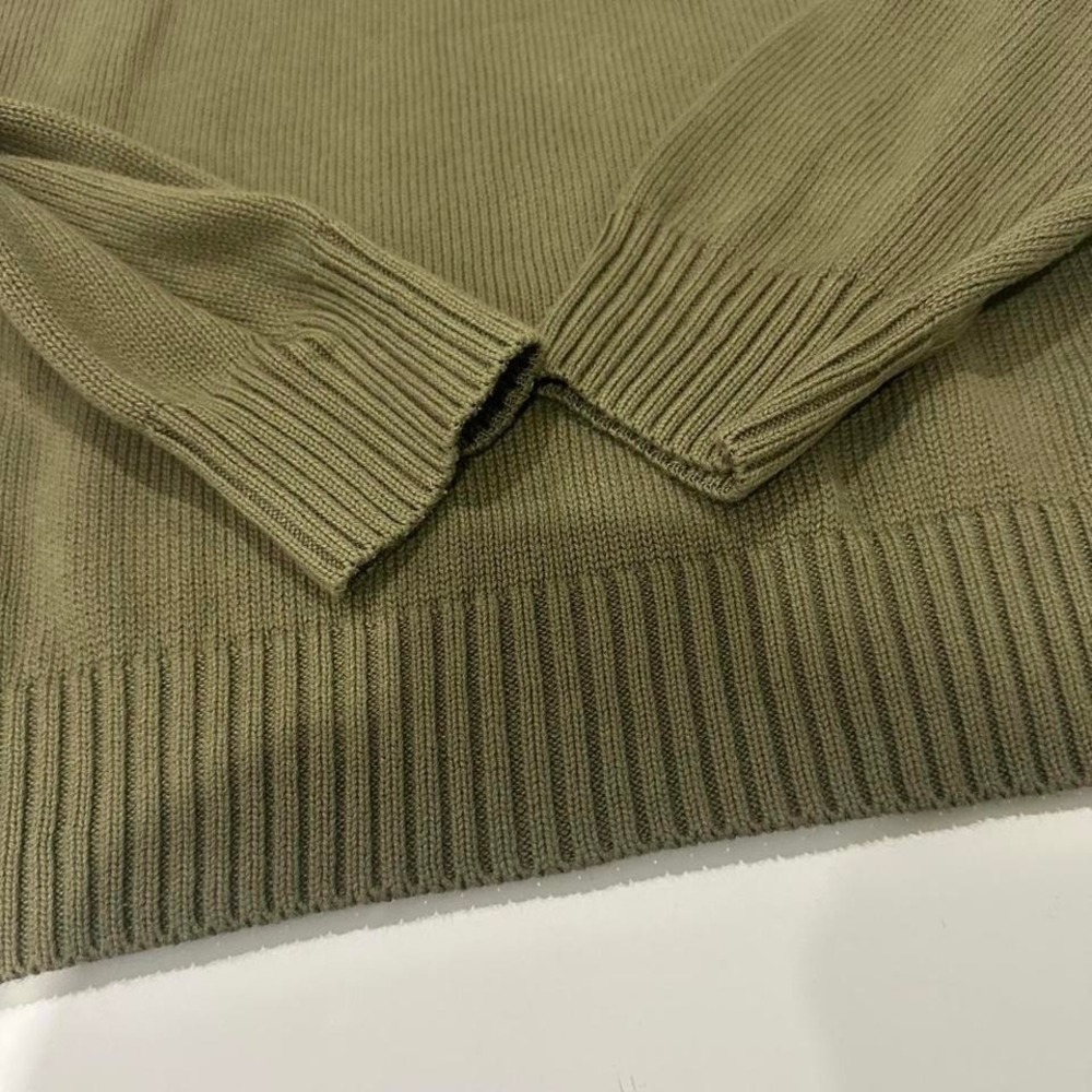DOCKERS Knit Crewneck 100% cotton olive green beige sweater men's X-Large - Picture 4 of 4
